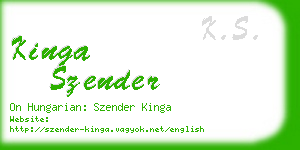 kinga szender business card